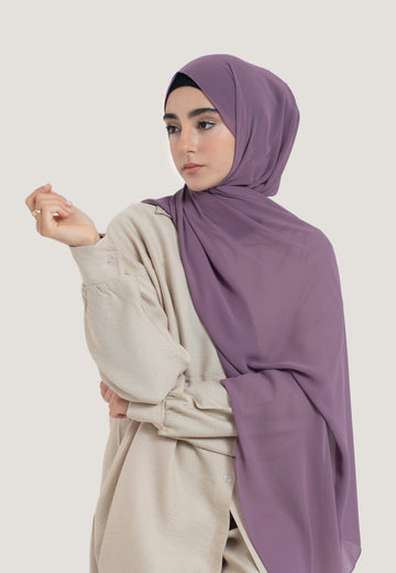 Lilac Crepe Chiffon Hijab