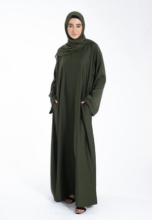 The Essential Abaya — Olive Noir