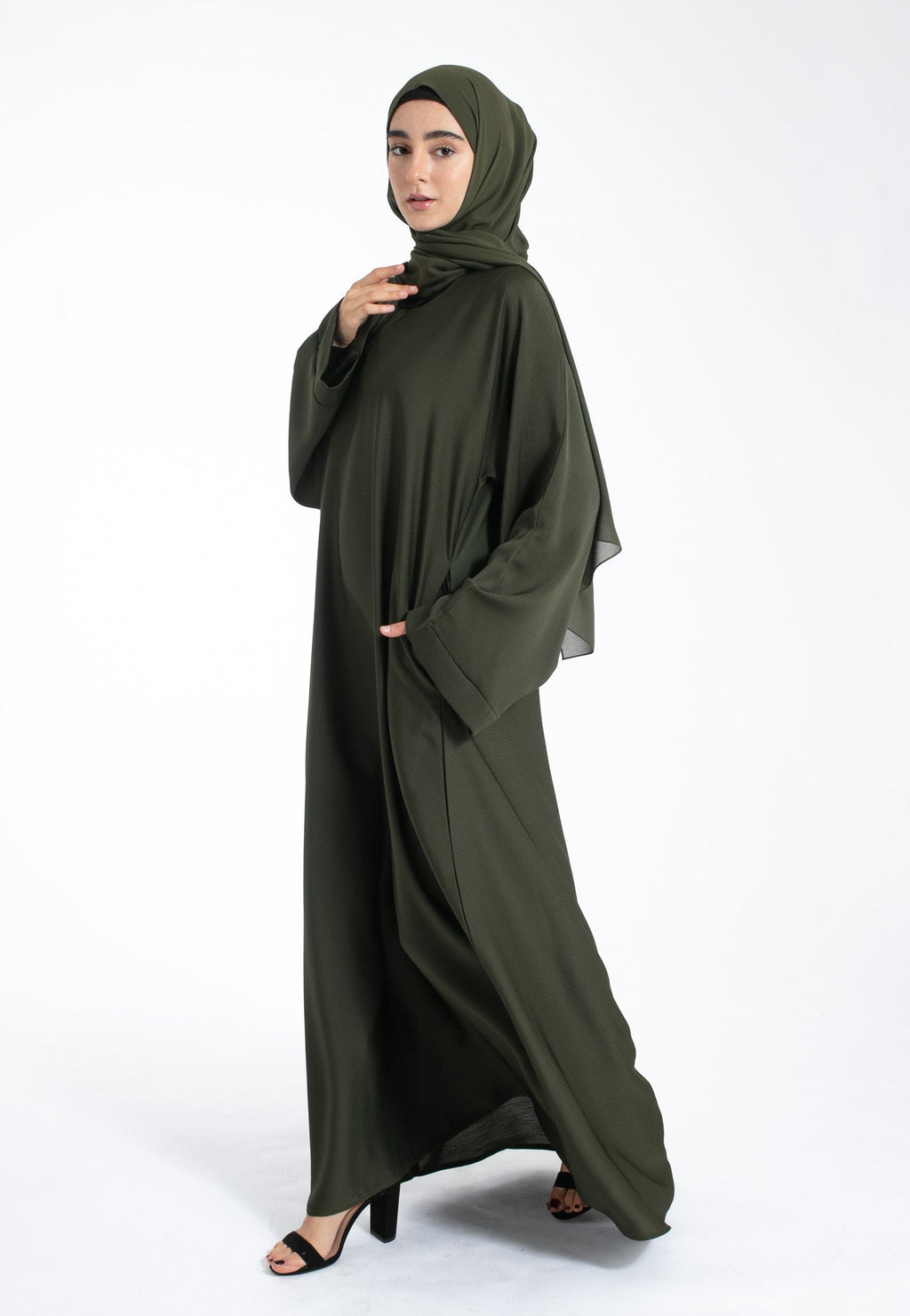 The Essential Abaya — Olive Noir