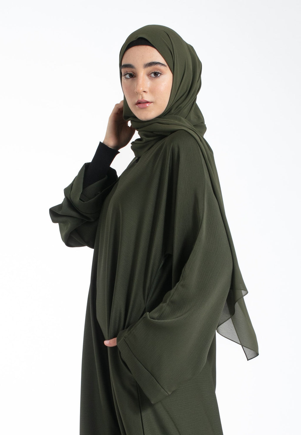 The Essential Abaya — Olive Noir