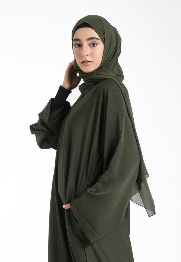 The Essential Abaya — Olive Noir