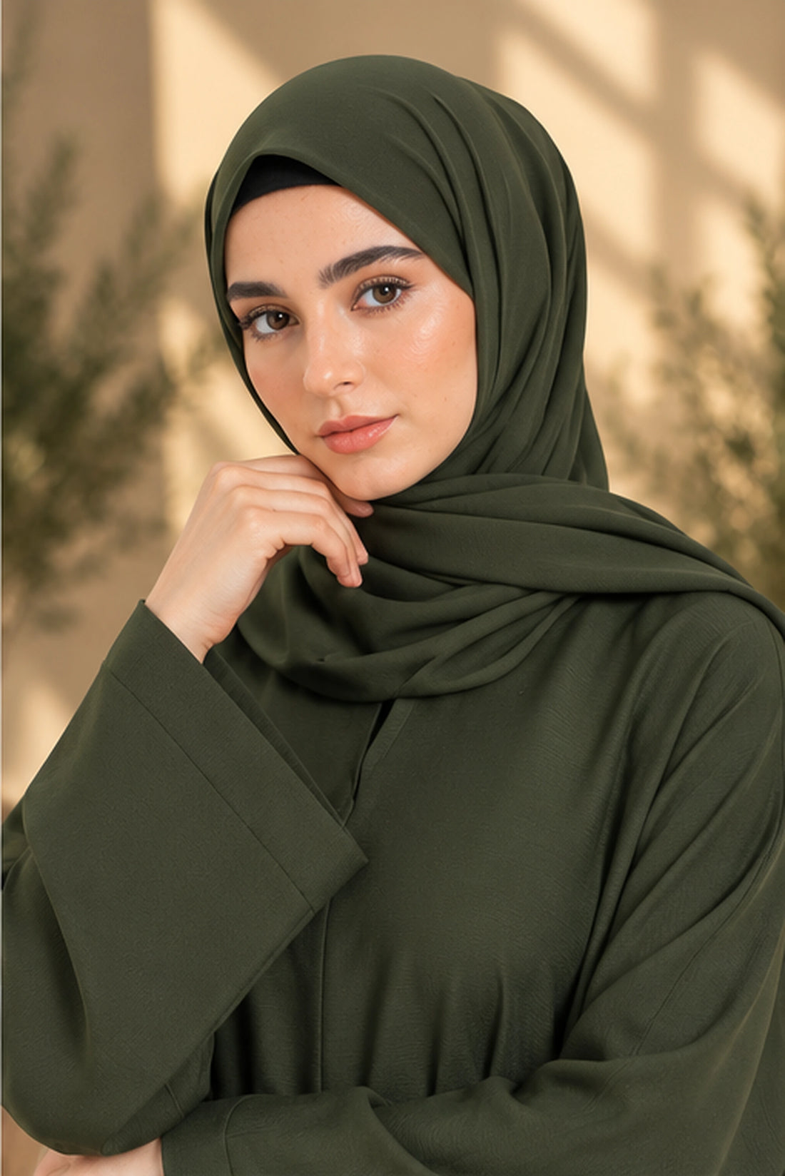 The Essential Abaya — Olive Noir