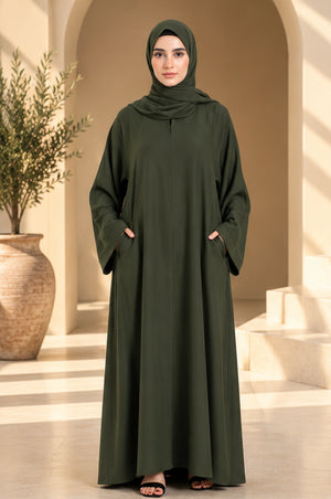 The Essential Abaya — Olive Noir